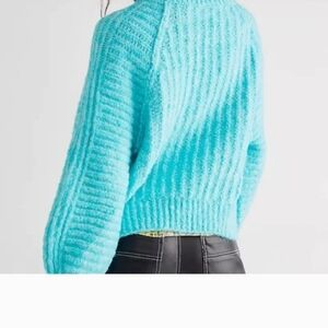 Free People Turquoise Crew Neck Sweater